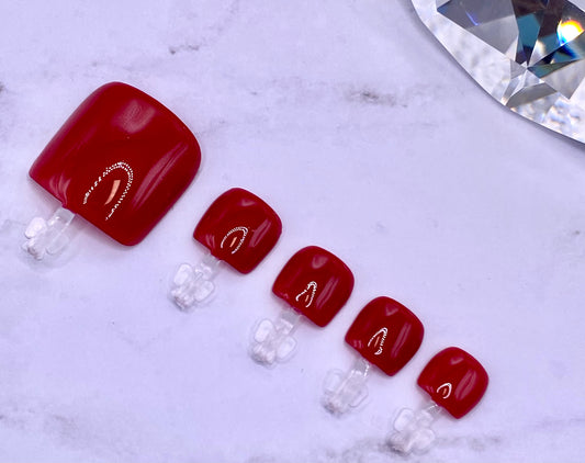 Berry Red - Embellished Tips