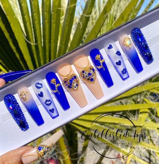 Why So Blue - Embellished Tips